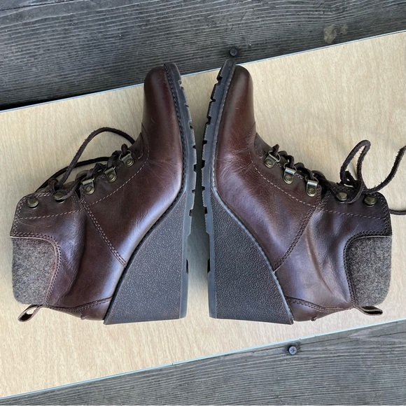 Sperry Top-Sider Wm’s Celeste Bliss Brown Leather Wedge Lace Up Ankle Boots Sz 9 - Picture 13 of 14